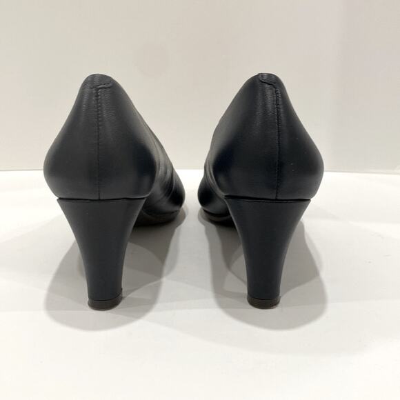 EASY SPIRIT Pumps 9 Narrow 9N Low Heel Anti-Gravity Comfort Neoma Navy Leather - Picture 11 of 16